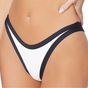 NWT L*Space White & Black Foley Bitsy Bikini Bottom